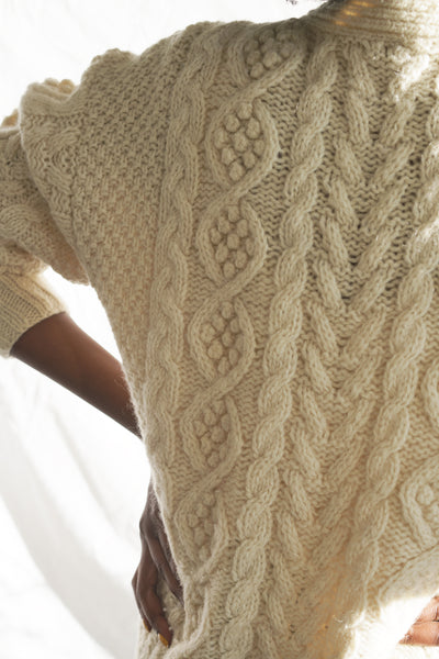 Hand Knit Aran Cardigan