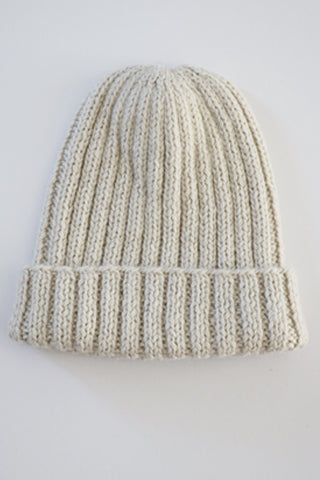 Essential Rib Beanie- Ivory