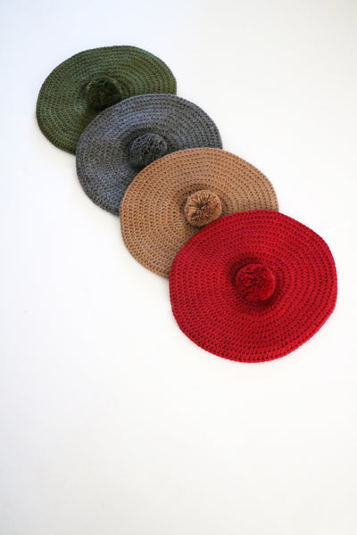 Lila Beret- Charcoal