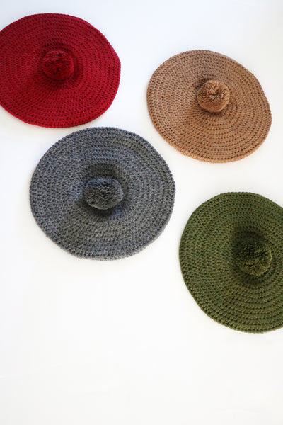 Lila Beret- Charcoal