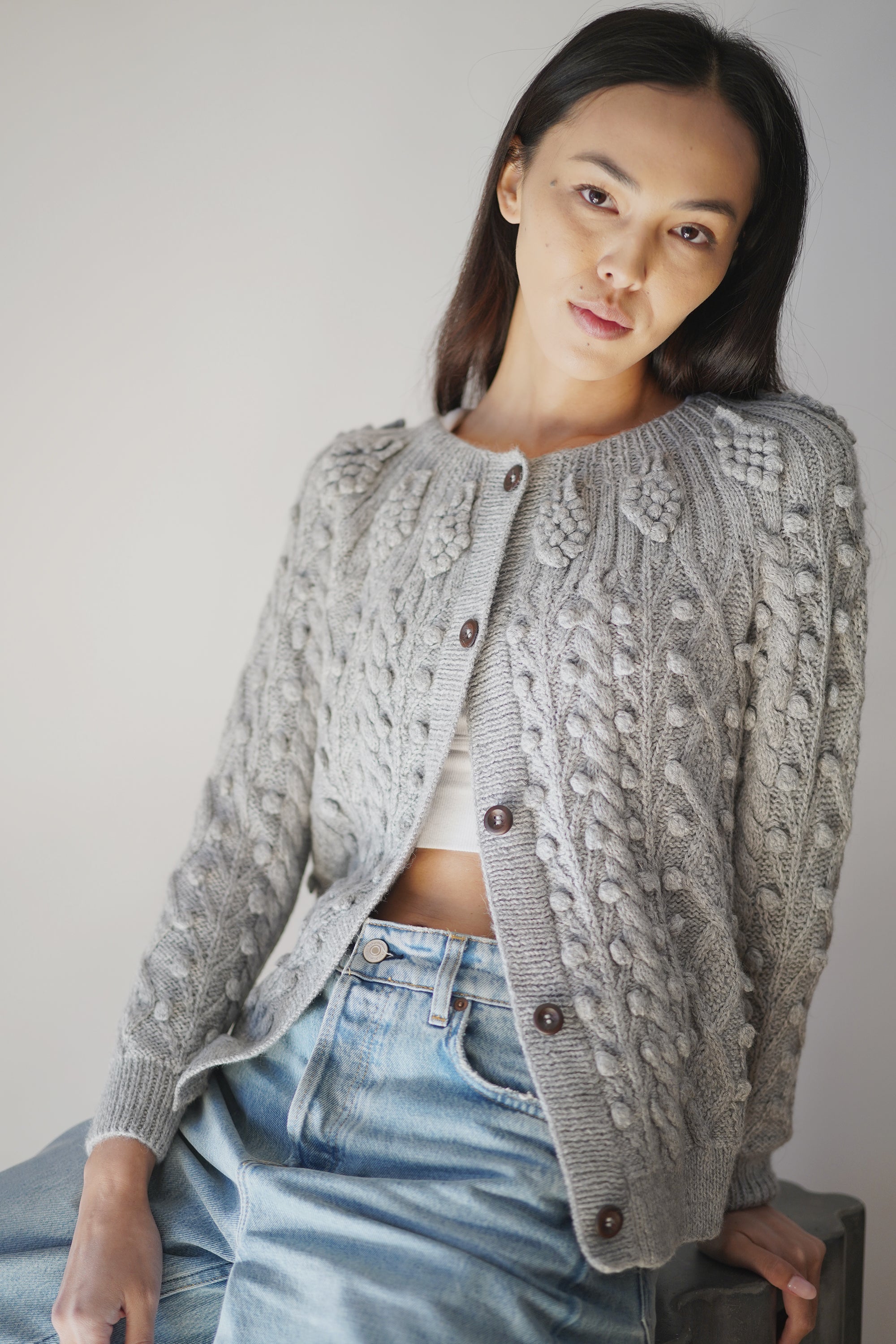 トップス Ohotoro feather damage cardigan e0aad399da772dcddd2a316616af5a