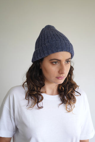 Essential Rib Beanie- Indigo