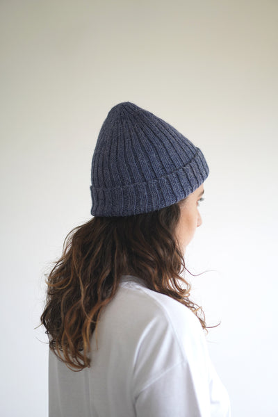 Essential Rib Beanie- Indigo