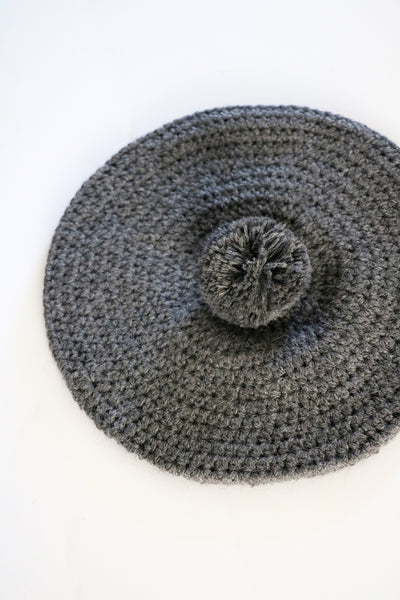 Lila Beret- Charcoal