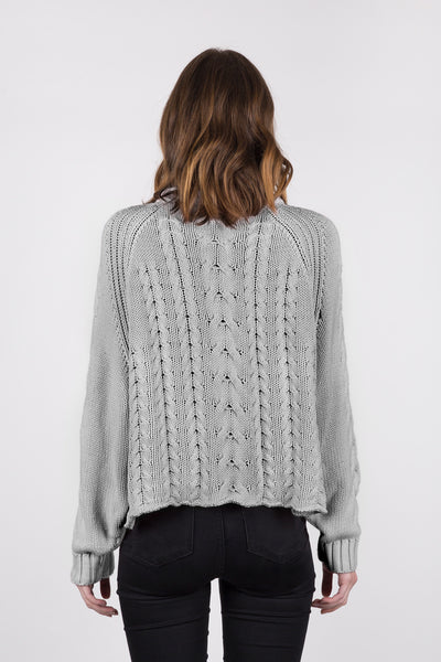 Joy Cable Sweater - Ash Grey
