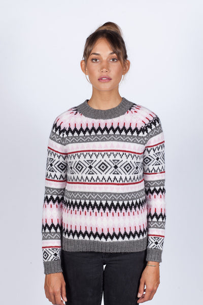 Huck Fair Isle Crew - Pink