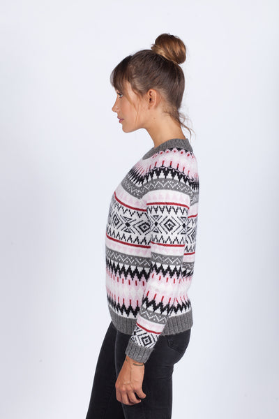 Huck Fair Isle Crew - Pink