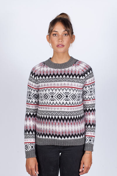 Huck Fair Isle Crew - <br>Dust Purple