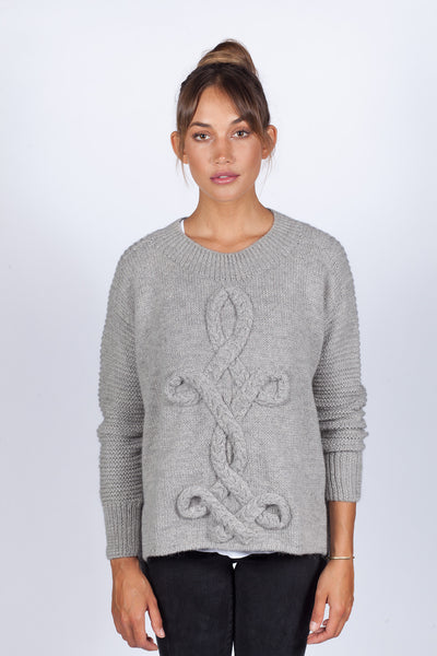 Hand Knit West Pullover - Grey