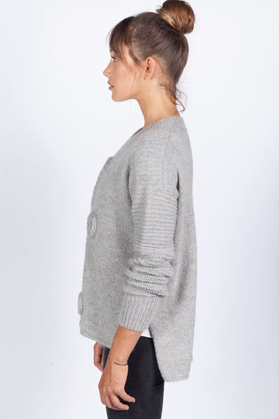 Hand Knit West Pullover - Grey