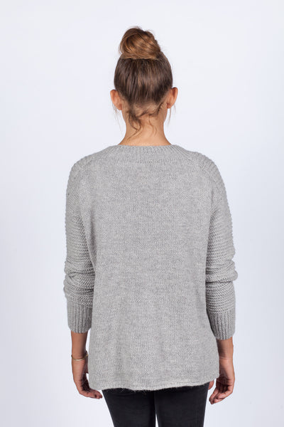 Hand Knit West Pullover - Grey