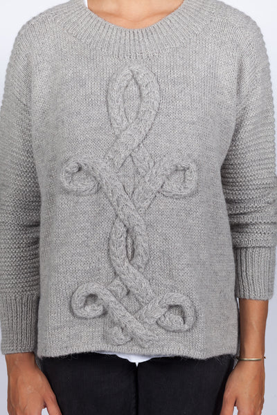 Hand Knit West Pullover - Grey