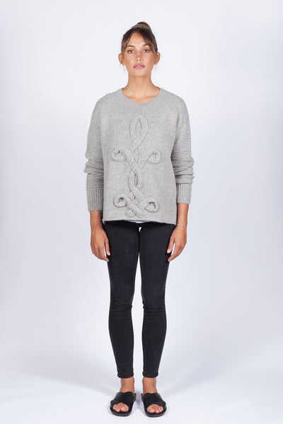Hand Knit West Pullover - Grey