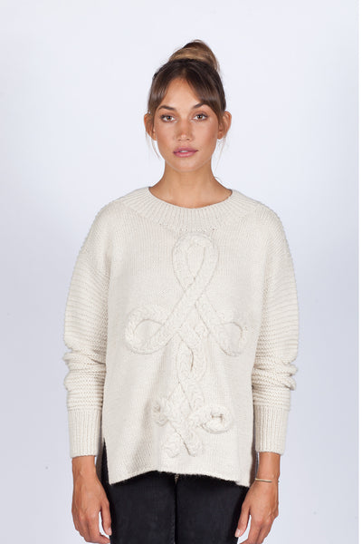 Hand Knit West Pullover - Ivory