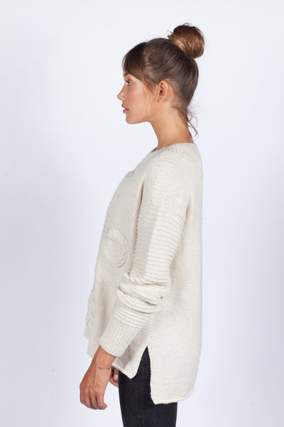 Hand Knit West Pullover - Ivory