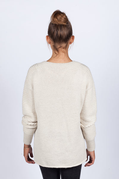 Hand Knit West Pullover - Ivory
