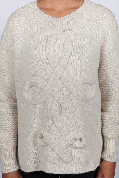 Hand Knit West Pullover - Ivory