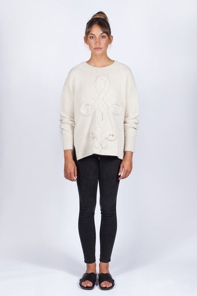 Hand Knit West Pullover - Ivory