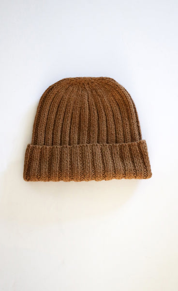 Essential Rib Beanie- Tan
