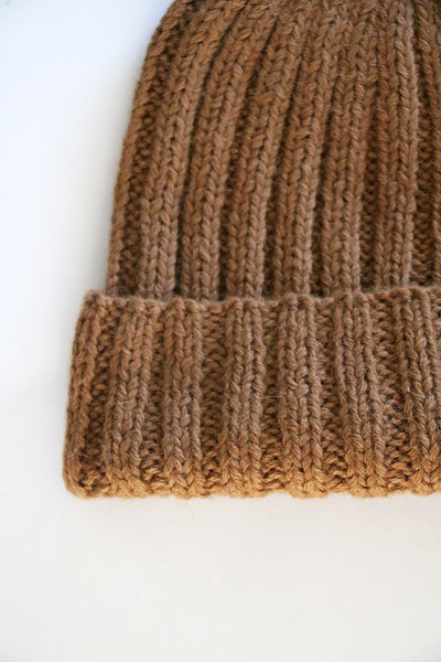 Essential Rib Beanie- Tan