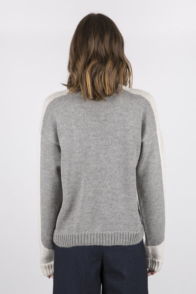 Après-Ski Mock- Grey/White