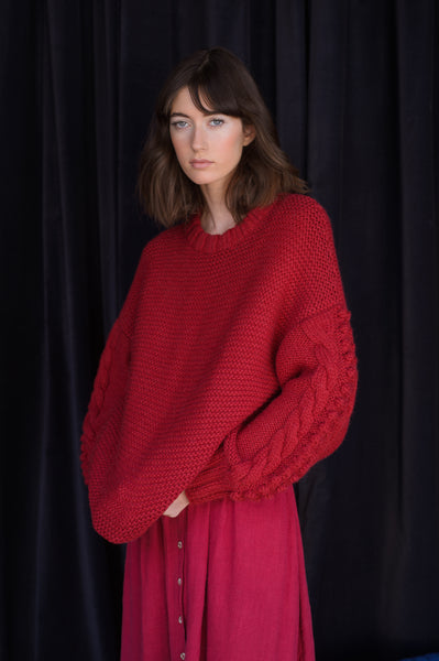 Bella Sweater- Cranberry