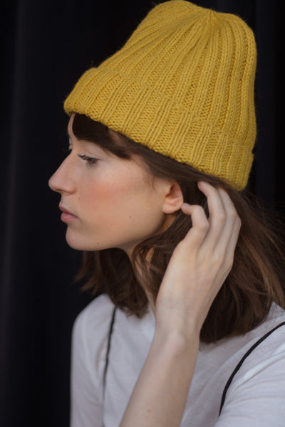 Essential Rib Beanie- Mustard