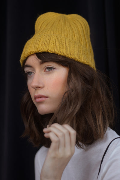Essential Rib Beanie- Mustard